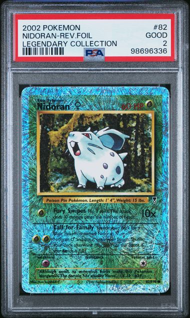 Pokemon Legendary Collection Nidoran #82 – REV FOIL PSA 2