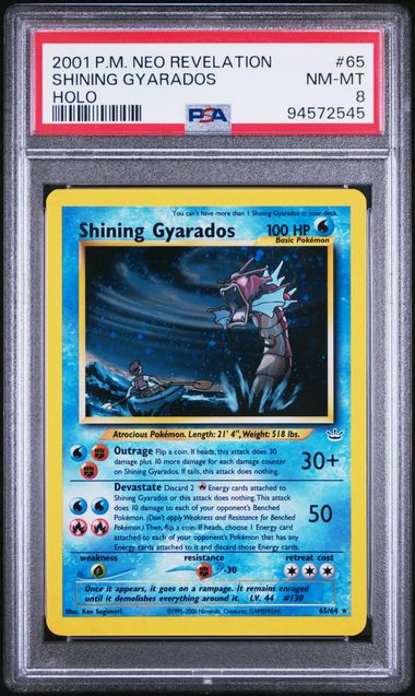Pokemon Neo Revelation Shining Gyarados #65 – Holo PSA 8
