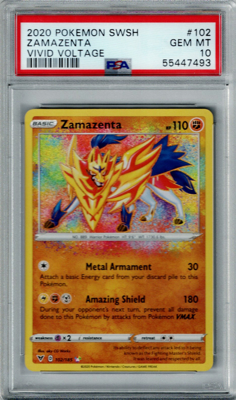 Pokemon Vivid Voltage Zamazenta #102 PSA 10