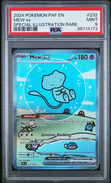 Pokemon Paldean Fates Mew ex #232 PSA 9