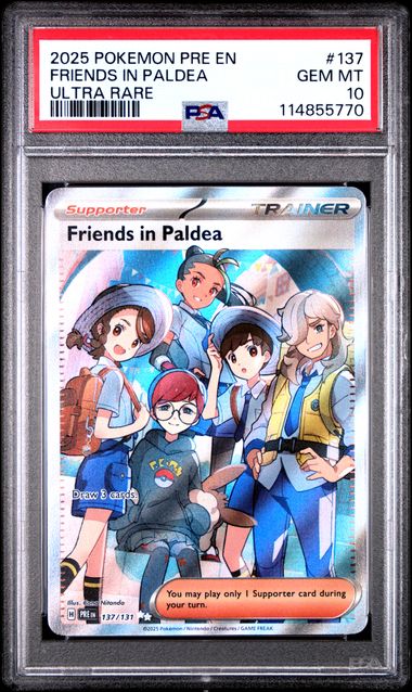 Pokemon Prismatic Evolutions Friends In Paldea #137 PSA 10