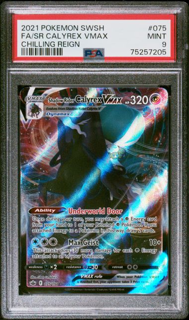 Pokemon Chilling Reign Calyrex VMAX #075 PSA 9