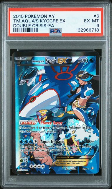 Pokemon XY Double Crisis TM. Aqua's Kyogre EX #6 PSA 6