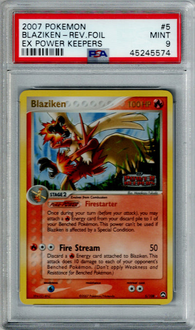 Pokemon EX Power Keepers Blaziken #5 – REV FOIL PSA 9
