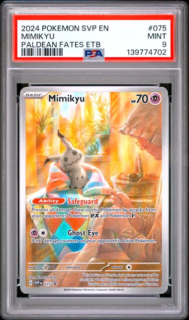 Pokemon Paldean Fates Mimikyu #075 PSA 9