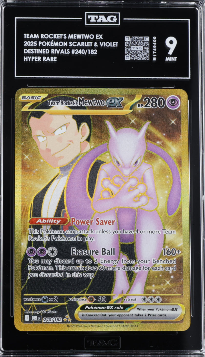 Pokemon Destined Rivals Team Rocket's Mewtwo ex #240 TAG 9