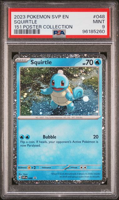 Pokemon 151 Poster Collection Promo Squirtle #048 PSA 9