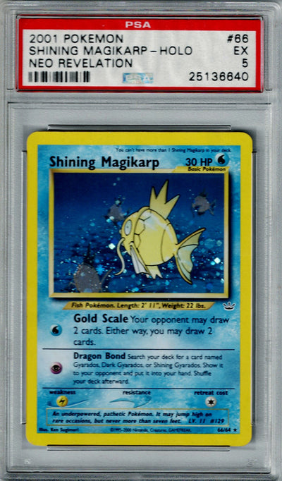 Pokemon Neo Revelation Shining Magikarp #66 – Holo PSA 5