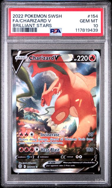 Pokemon Brilliant Stars Charizard V #154 PSA 10