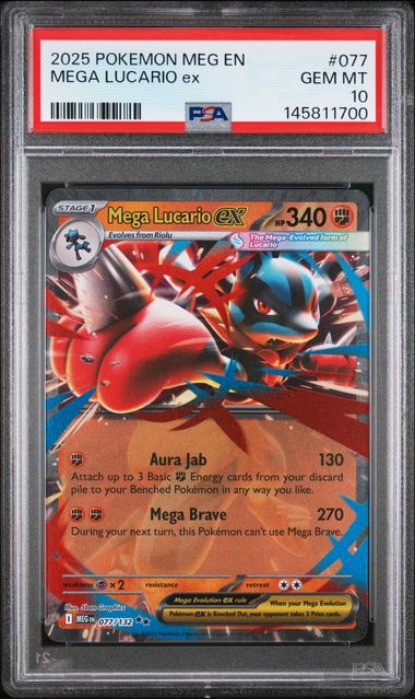 Pokemon Mega Evolution Mega Lucario ex #077 PSA 10