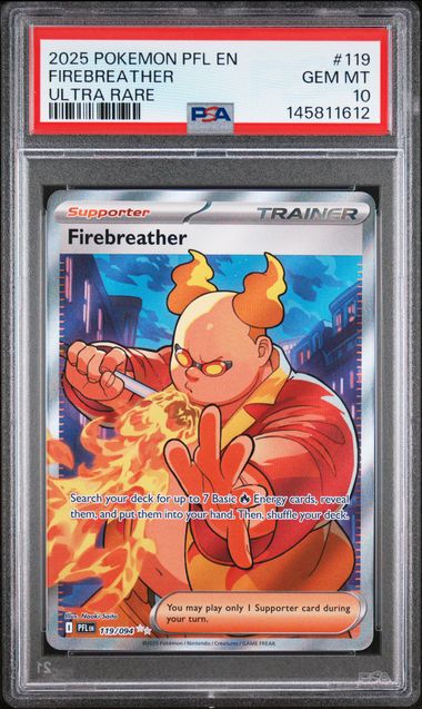 Pokemon Phantasmal Flames Firebreather #119 PSA 10
