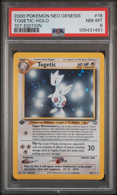 Pokemon Neo Genesis Togetic #16 – Holo PSA 8