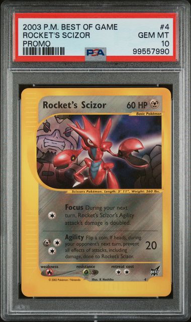 Pokemon Best Of Game Promo Rocket's Scizor #4 PSA 10