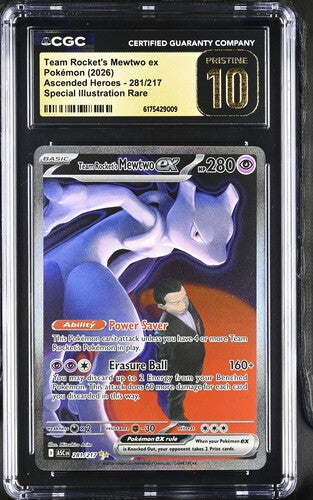 Pokemon Ascended Heroes Team Rocket's Mewtwo ex #281 CGC 10