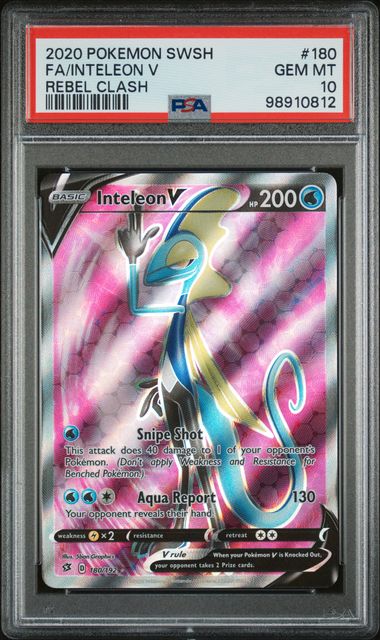 Pokemon Rebel Clash Inteleon V #180 PSA 10