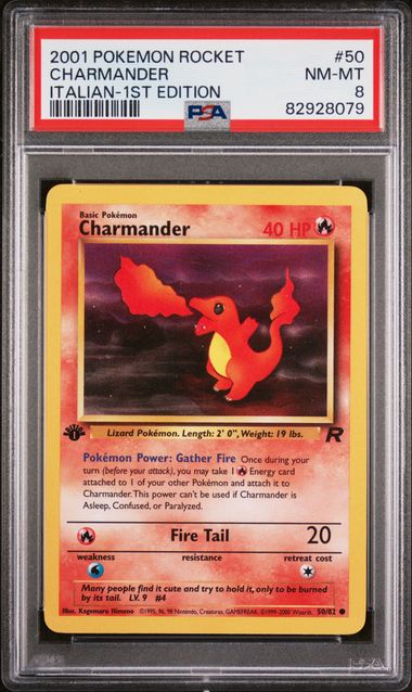 Pokemon Team Rocket Charmander #50 PSA 8