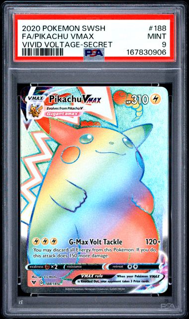 Pokemon Vivid Voltage Pikachu VMAX #188 PSA 9