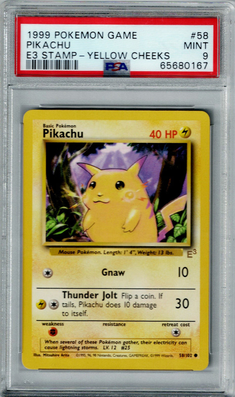Pokemon E3 Stamped Pikachu #58 PSA 9