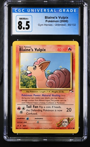 Pokemon Gym Heroes Blaine's Vulpix #65 CGC 8.5