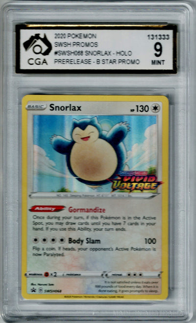 Pokemon Vivid Voltage Promo Snorlax #SWSH068 – Holo CGA 9