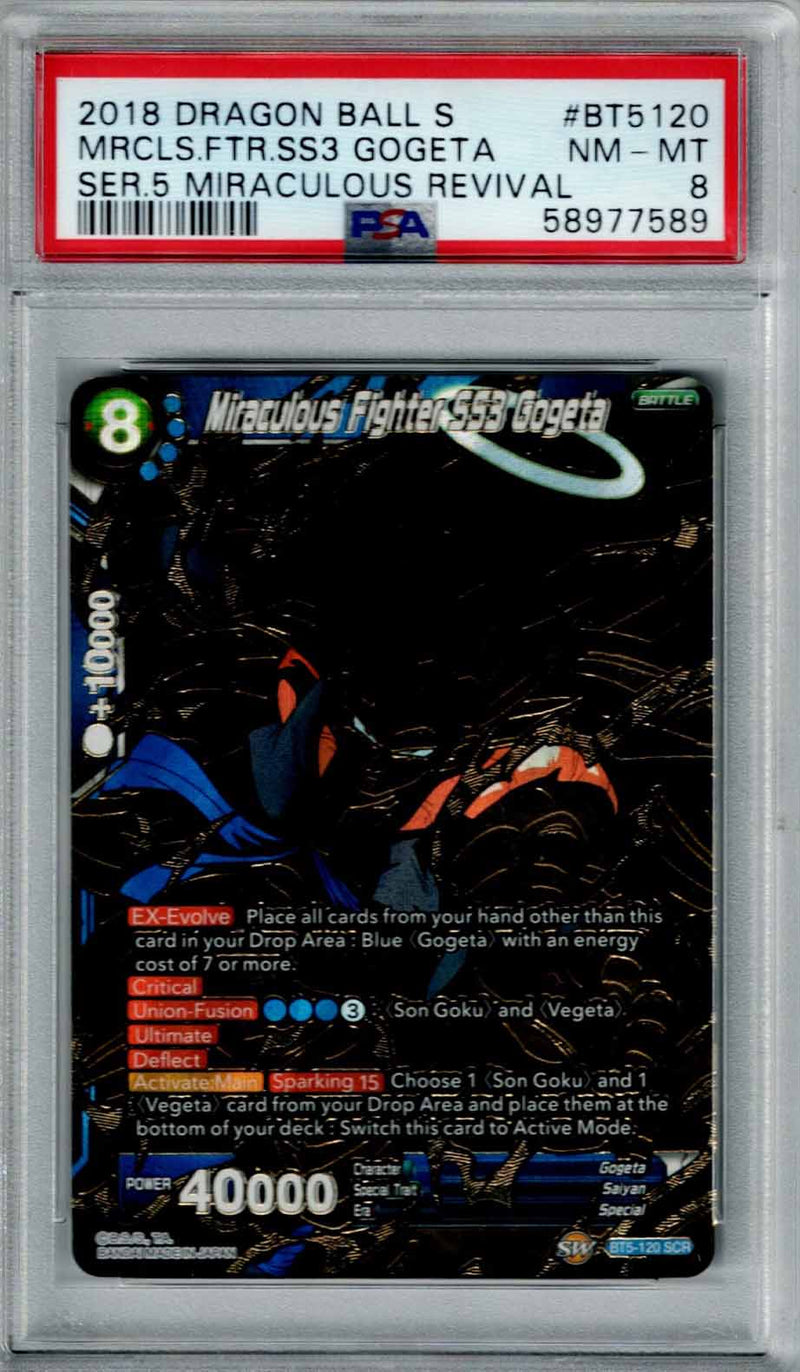 Dragon Ball Miraculous Revival Miraclous Fighter SS3 Gogeta #120 PSA 8