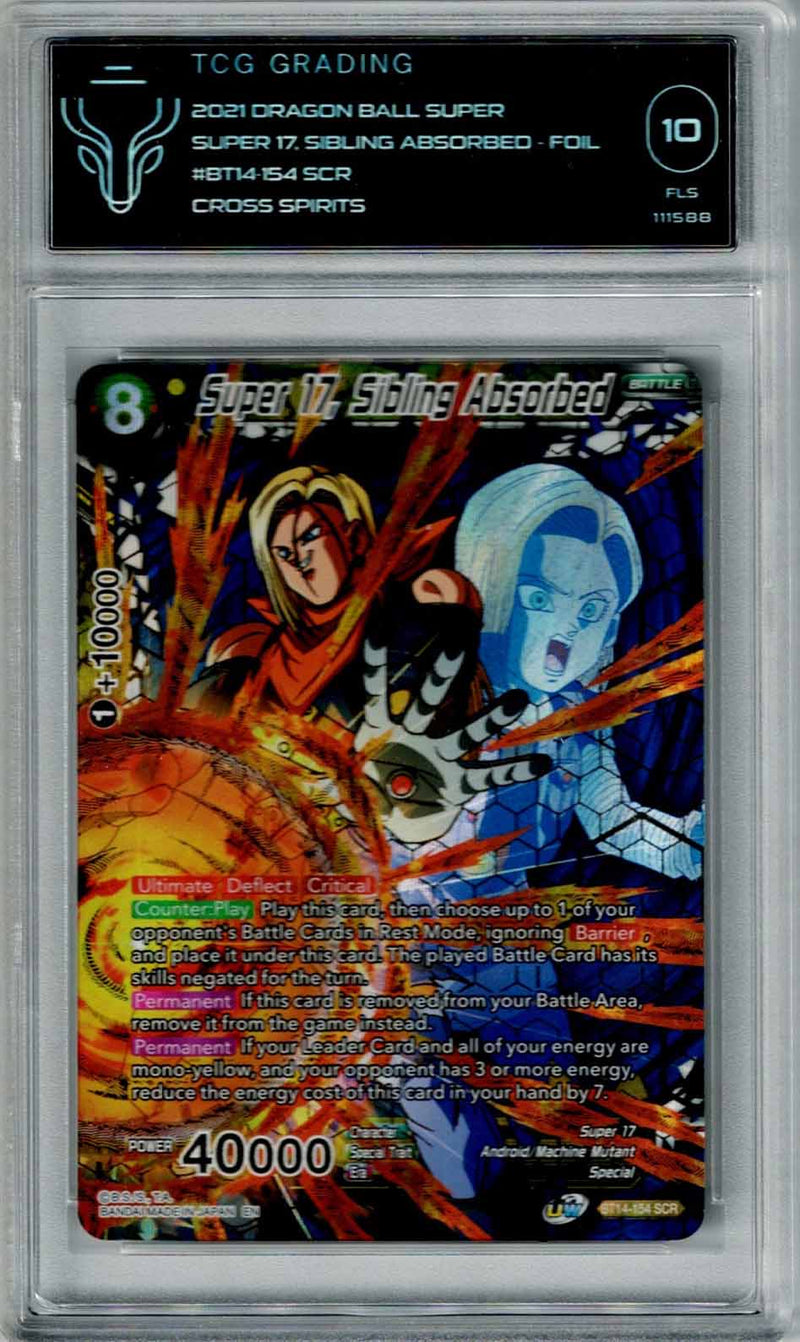 Dragon Ball Cross Spirtis Super 17, Sibling Absorbed #154 TCG 10