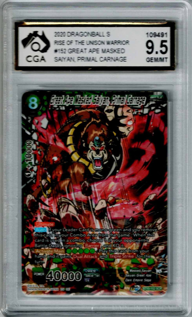 Dragon Ball Rise Of The Unison Warrior Great Ape Masked Saiyan #152 CGA 9.5
