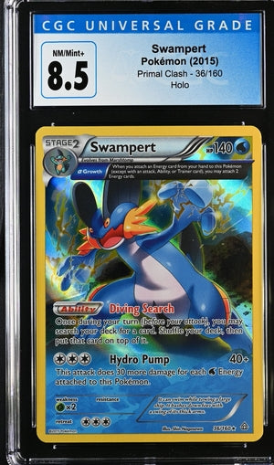 Pokemon Primal Clash Swampert #36 CGC 8.5