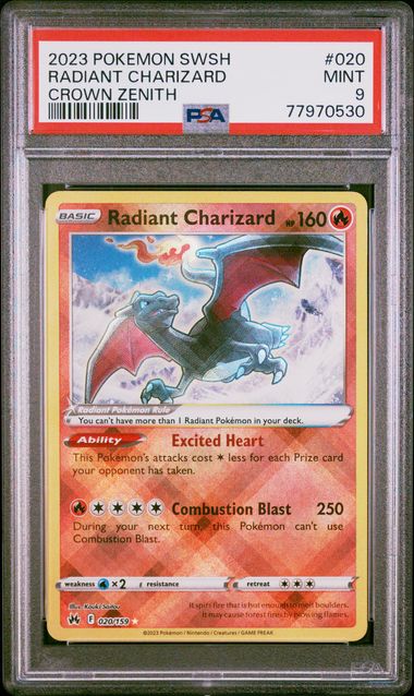 Pokemon Crown Zenith Radiant Charizard #020 PSA 9
