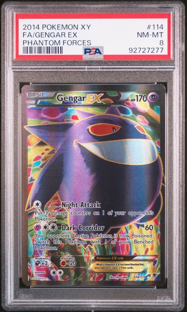 Pokemon XY Phantom Forces Gengar EX #114 PSA 8