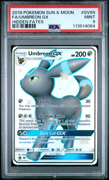 Pokemon Hidden Fates Umbreon GX #SV69 PSA 9