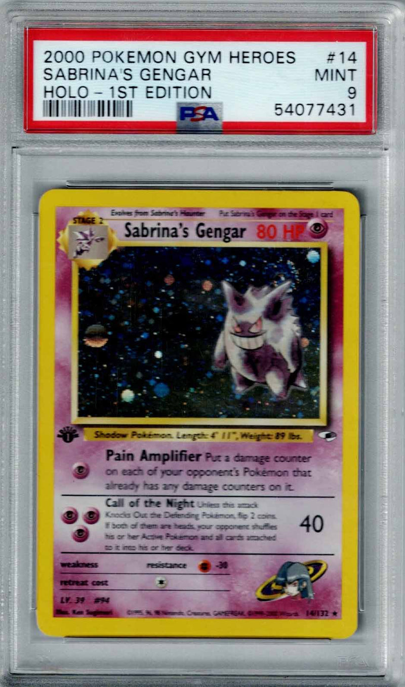 Pokemon Gym Heroes Sabrina's Gengar #14 PSA 9
