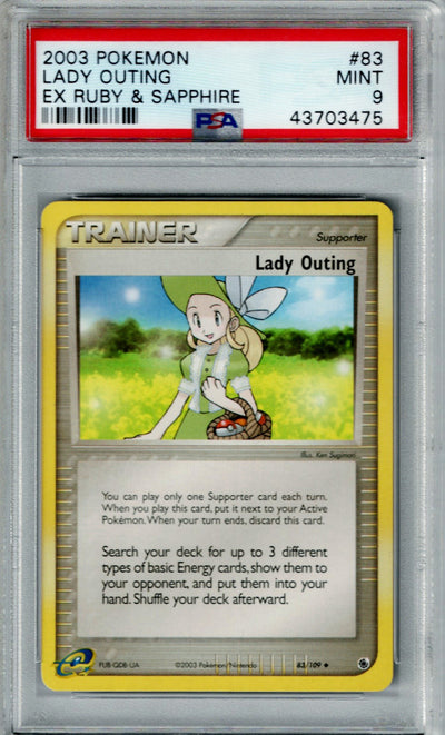 Pokemon Ruby & Sapphire Lady Outing #83 PSA 9