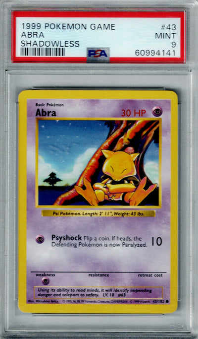 Pokemon Base Set Abra #43 PSA 9