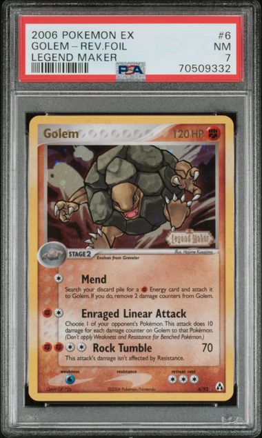 Pokemon Legend Maker Goldem #6 – REV HOIL PSA 7