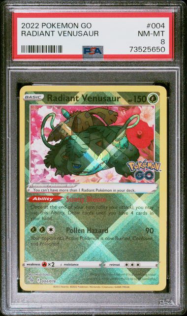 Pokemon Go Radiant Venusaur #004 PSA 8
