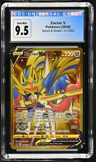 Pokemon Sword & Shield Zacian V #211 CGC 9.5
