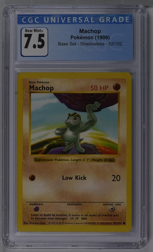 Pokemon Base Set Machop #52 CGC 7.5
