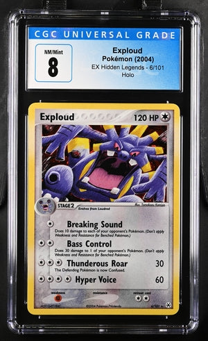 Pokemon EX Hidden Legends Exploud #6 – Holo CGC 8
