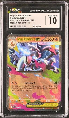 Pokemon Charizard Tin Mega Charizard X ex #029 CGC 10