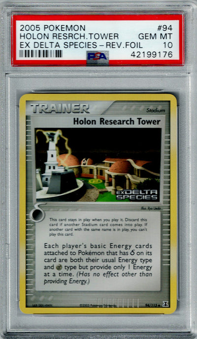 Pokemon EX Delta Species Holon Research Tower #94 – REV FOIL PSA 10