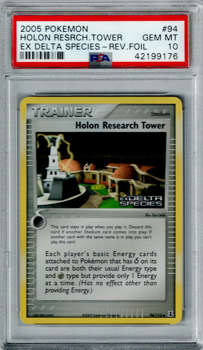 Pokemon EX Delta Species Holon Research Tower #94 – REV FOIL PSA 10