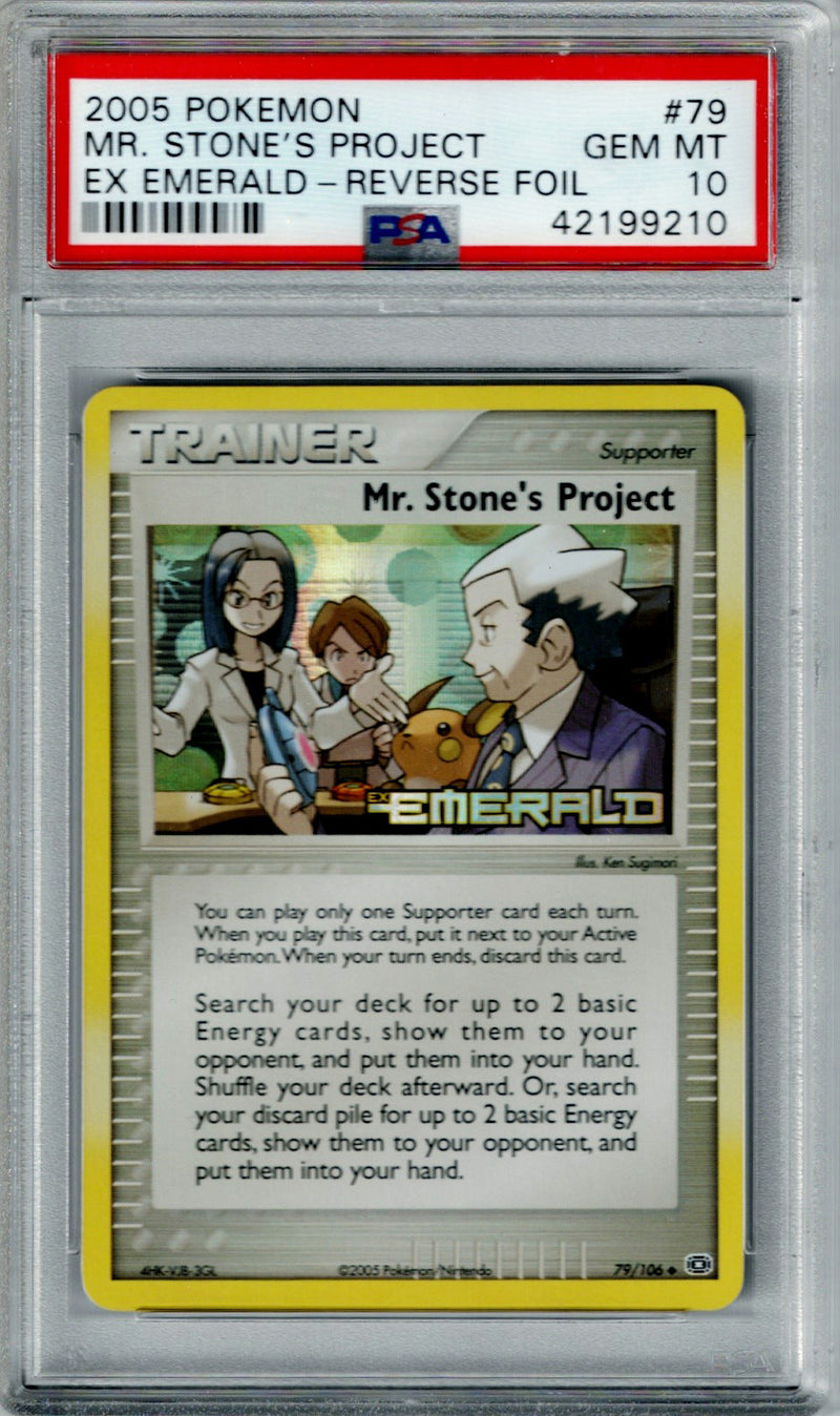 Pokemon EX Emerald Mr. Stone's Project #79 – REV FOIL PSA 10