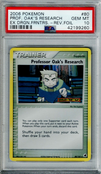 Pokemon EX Dragon Frontiers Prof. Oak's Research #80 – REV FOIL PSA 10