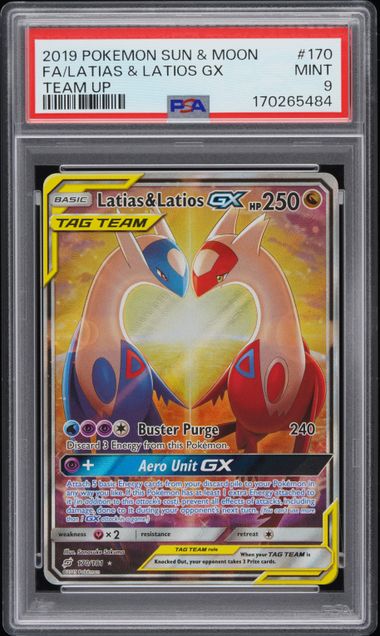 Pokemon FA/LATIAS & LATIOS GX #170 PSA 9