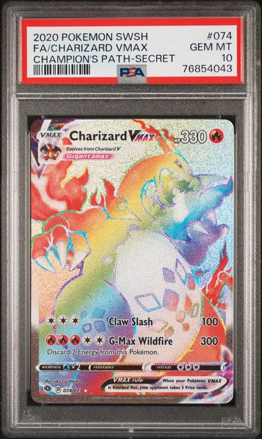 Pokemon Champion's Path FA/CHARIZARD VMAX #074 PSA 10