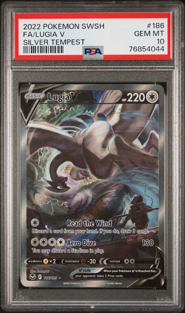 Pokemon Silver Tempest FA?LUGIA V #186 PSA 10