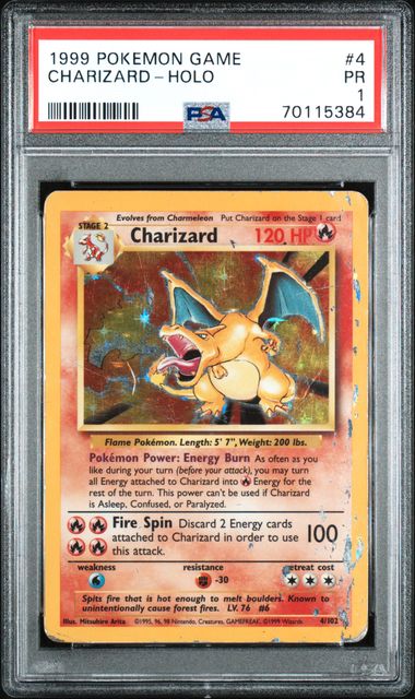 Pokemon Base Set CHARIZARD #4 PSA 1
