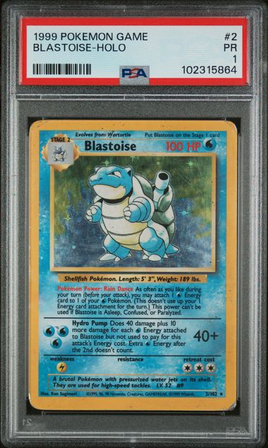 Pokemon Base Set BLASTOISE #2 PSA 1