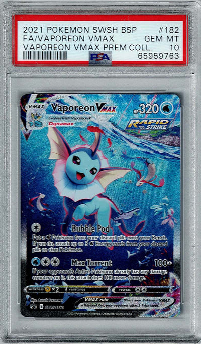 Pokemon SWSH Premium Collection Vaporeon VMAX #182 PSA 10